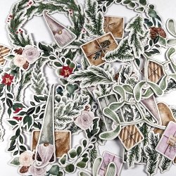 Die cuts - udstansede vinterkranse, grene og nisser (Dan cuts 1973)