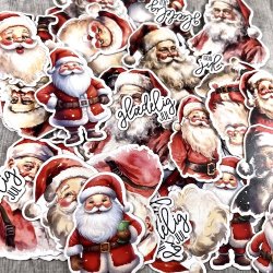 Die cuts - udstansede julemnd i gammeldags stil (Dan cuts 1978)