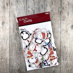 Die cuts - udstansede vinterdyr i nuttet stil, pingviner, isbjrne, snemnd (Dan cuts 1980)