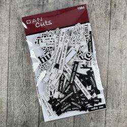 Die cuts - udstansede TILLYKKE &amp; FDSELSDAGS tekster (Dan cuts 1984)