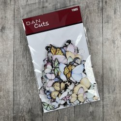 Die cuts - udstansede sommerfugle i pastelfarver (Dan cuts 1985)