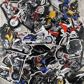 Die cuts - udstansede motorcykler & scootere i karton (Dan cuts 1989)