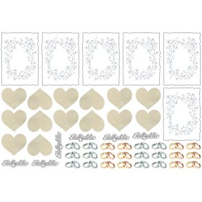 Die cuts - udstanset pynt  til nemme bryllups invitationer (Dan cuts 2871)
