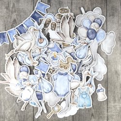 Die cuts - udstansede "Baby - lysebl" til db/navngivning/fdselsdag (Dan cuts 2874)