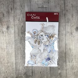 Die cuts - udstansede "Baby - lysebl" til db/navngivning/fdselsdag (Dan cuts 2874)