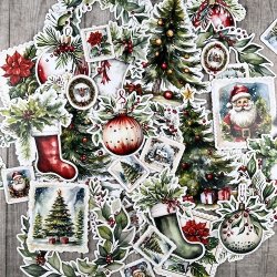 Die cuts - udstansede julemotiver; Juletrer og kranse mm. (Dan cuts 2878)