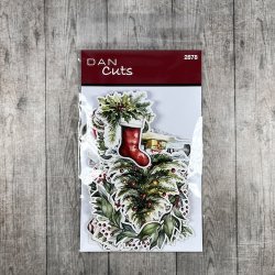 Die cuts - udstansede julemotiver; Juletrer og kranse mm. (Dan cuts 2878)