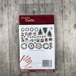 Die cuts - udstansede julemotiver; Juletrer og kranse mm. (Dan cuts 2878)