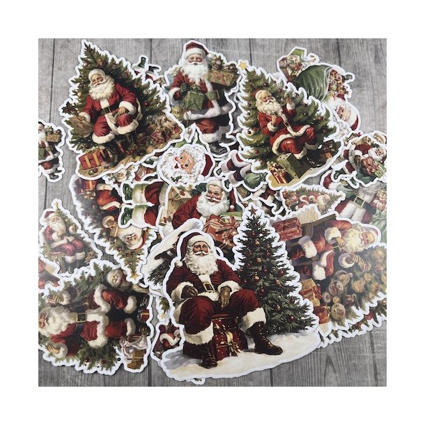 Die cuts - udstansede julemotiver; Vintage julemnd (Dan cuts 2881)