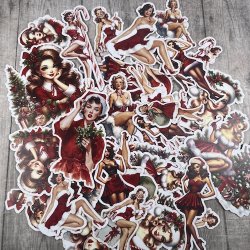Die cuts - udstansede julemotiver; Jule Pinups (Dan cuts 2882)