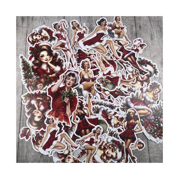 Die cuts - udstansede julemotiver; Jule Pinups (Dan cuts 2882)