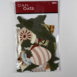 Die cuts - udstansede julemotiver; Julekugler, gran &amp; andet julepynt (Dan cuts 2884)