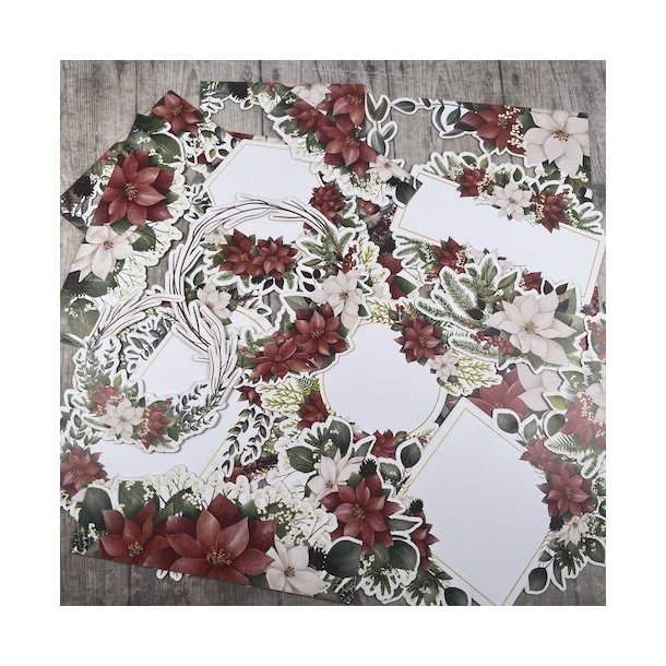 Die cuts - udstansede Julestjerner; labels &amp; kanter #1 (Dan cuts 2885)