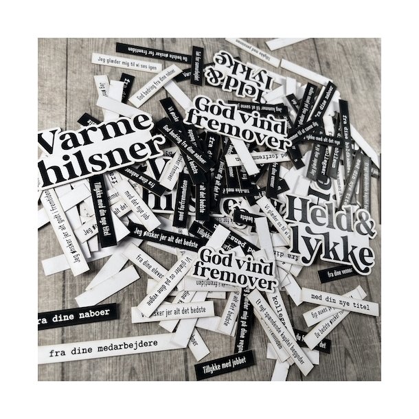 Die cuts - udstansede tekster til kolleger, naboer, venner og for sjov (Dan cuts 2891)