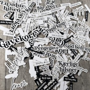Die cuts - udstansede blandede tekster (Dan cuts 2892)