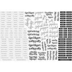 Die cuts - udstansede blandede tekster (Dan cuts 2892)