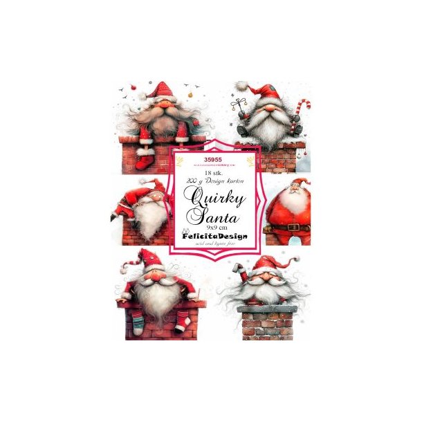 Felicita Toppers, "Sjove julem�nd i skorsten", 18 ark, 6 designs, 9x9cm