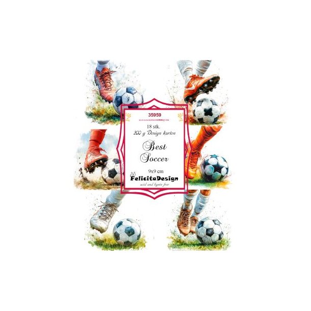 Felicita Toppers, Fodboldmotiver m/st�vle &amp; bold, 18 ark, 6 designs, 9x9cm