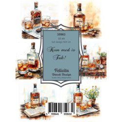 Felicita Toppers, Whisky tegninger, 18 ark, 6 designs, 9x9cm