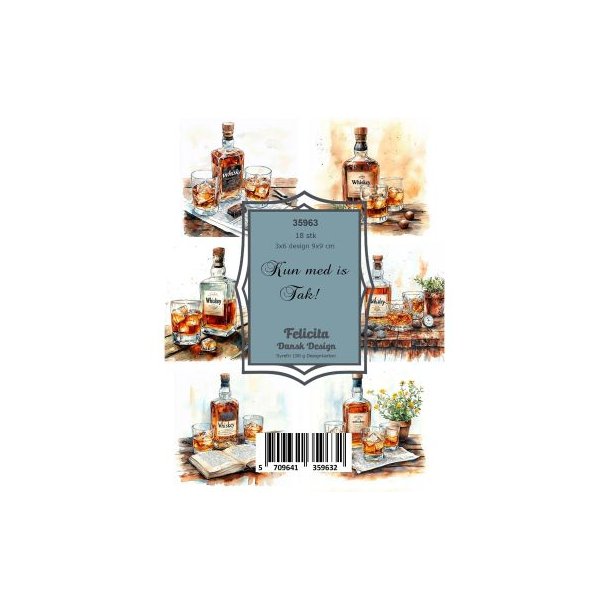 Felicita Toppers, Whisky tegninger, 18 ark, 6 designs, 9x9cm
