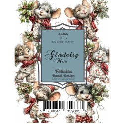 Felicita Toppers, Jul; S�de sk�nne julemus m/julebuketter, 18 ark, 6 designs, 9x9cm