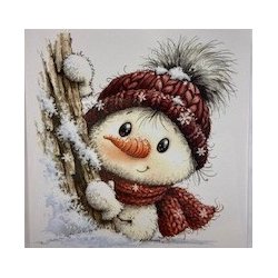 Felicita Toppers, Jul; S�de dyreb�rn og snemand leger i sneen, 18 ark, 6 designs, 9x9cm