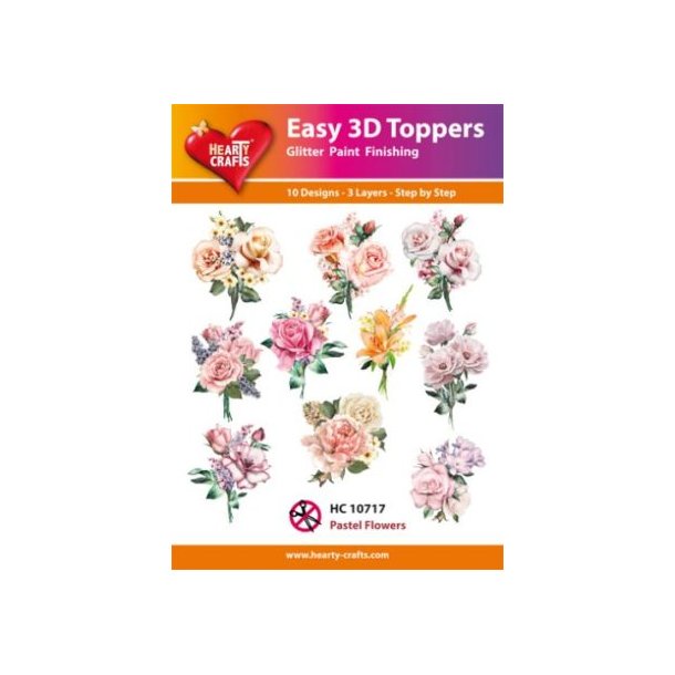 3D toppers - udstanset, blomster/roser 10 ass., HC10717