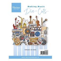 Die cuts - Musik instrumenter, noder, afspillere (Marianne Design VK9628)