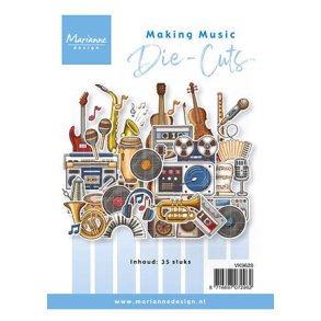 Die cuts - Musik instrumenter, noder, afspillere (Marianne Design VK9628)