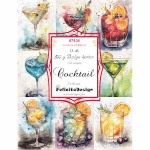 Felicita Toppers, Cocktails, 24 ark, 8 designs, 7x10cm