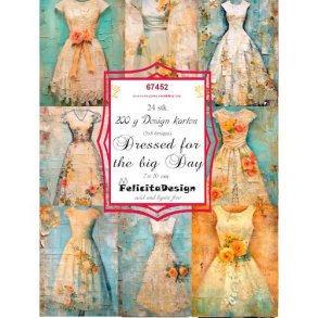 Felicita Toppers, smukke kjoler til konfirmation/bryllup, 24 ark, 8 designs, 7x10cm
