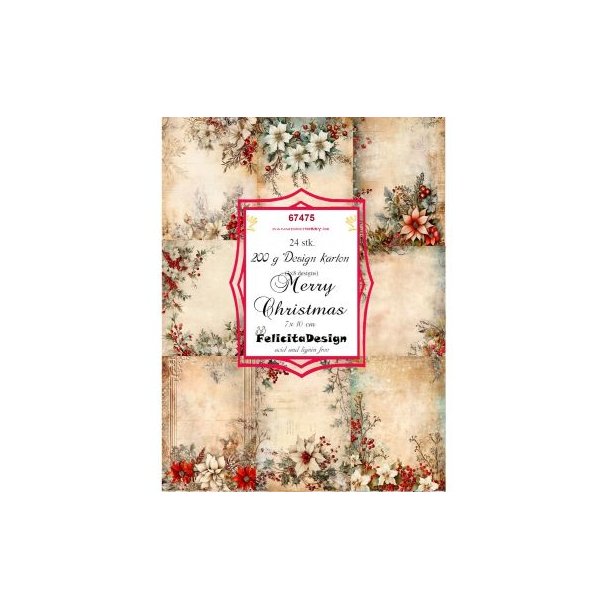 Felicita Toppers, Smukke baggrunde m/julestjerner, 24 ark, 8 designs, 7x10cm