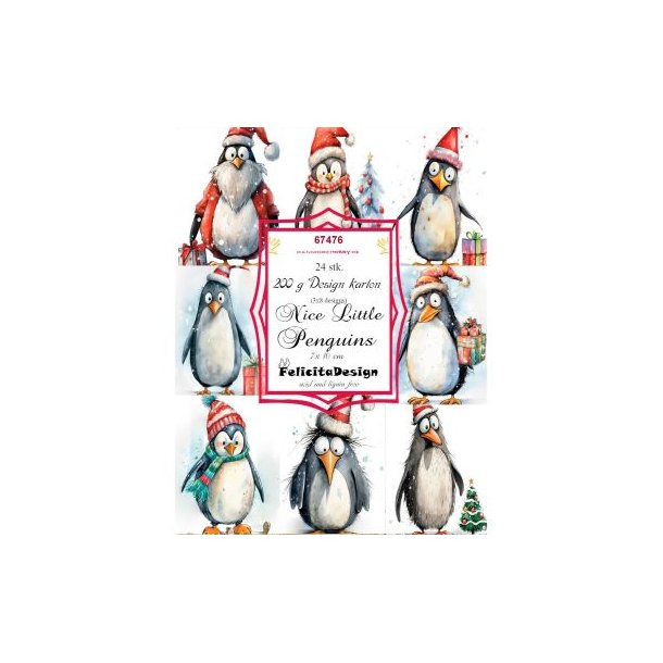 Felicita Toppers, Sjove Pingviner, 24 ark, 8 designs, 7x10cm