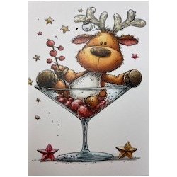 Felicita Toppers, Jul; Party Rudolf, 24 ark, 8 designs, 7x10cm