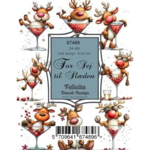 Felicita Toppers, Jul; Party Rudolf, 24 ark, 8 designs, 7x10cm