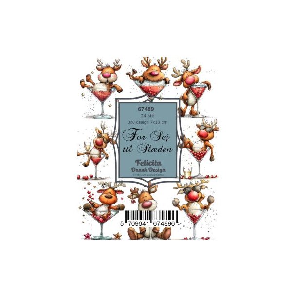 Felicita Toppers, Jul; Party Rudolf, 24 ark, 8 designs, 7x10cm