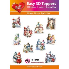 3D toppers - udstanset, Sk�nne sne�nd, 10 ass. motiver, HC13757