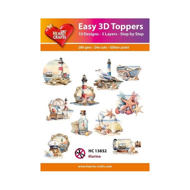 3D toppers - udstanset, maritime motiver, 10 ass. motiver, HC13832