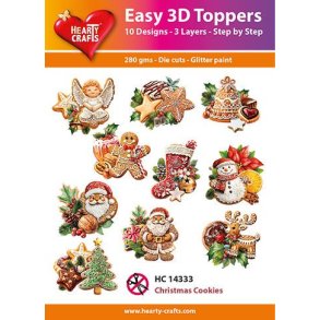 3D toppers - udstanset, Smukke julemotiver m/honningkage figurer10 ass. motiver, HC14333
