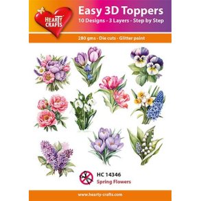 3D toppers - udstanset, smukke vinter- og for�rsblomster, 10 ass. motiver, HC14346