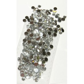 Rhinsten 6mm, klar akryl m/s�lvfarvet bagside, ca. 300 stk.