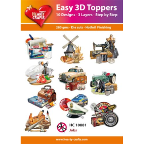 3D toppers - udstanset, job & erhverv tema, 10 ass. motiver