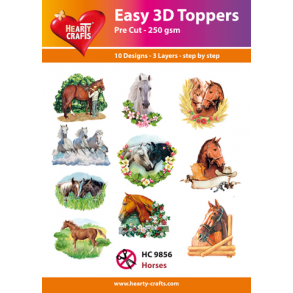 3D toppers - udstanset, Heste, 10 ass. motiver, HC9856