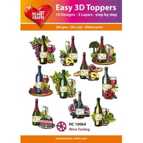 3D toppers - udstanset,  Vin og Ost, 10 ass. motiver, HC10064
