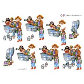 3D klippeark - Job, dagplejemor