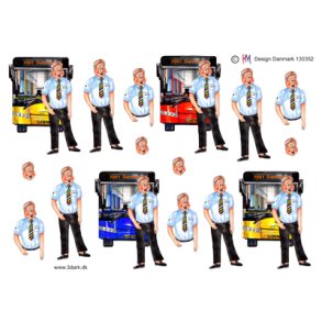 3D klippeark - Job, buschauffr