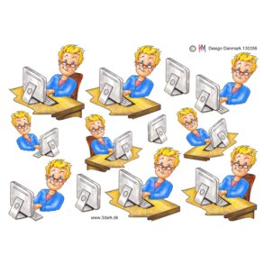 3D klippeark - Job, kontormand, funktionr