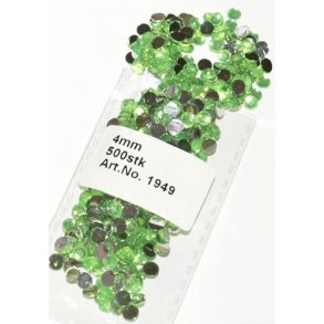 Rhinsten 4mm, gr�n akryl m/s�lvfarvet bagside, ca. 500 stk.