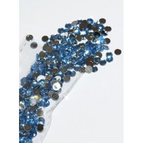 Rhinsten 4mm, bl� akryl m/s�lvfarvet bagside, ca. 500 stk.