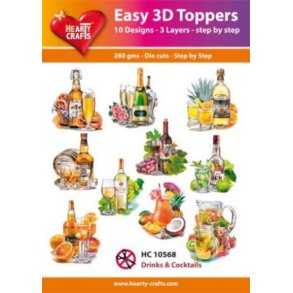 3D toppers - udstanset, �l, vin, drinks 10 ass., HC10568